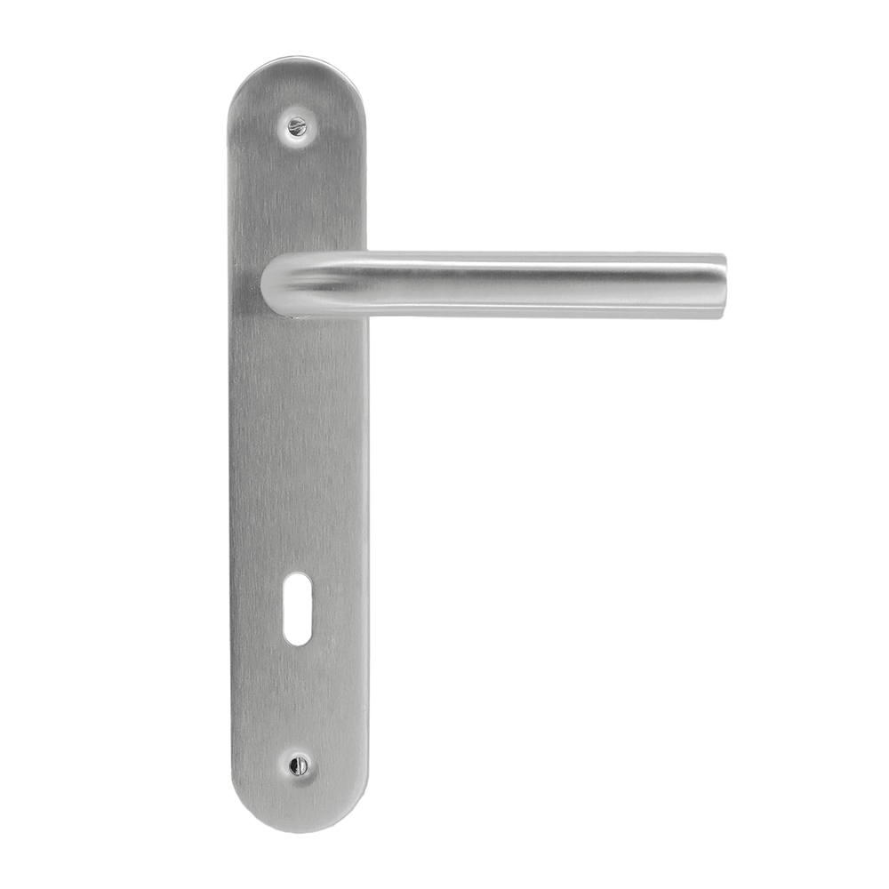 BEQUILLE L SHAPE 19MM INOX PLUS PLAQUE+CYL 110MM